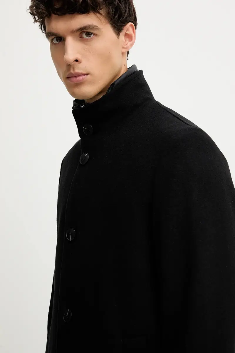 cappotto con lana colore nero 529028871044 miniatura 4