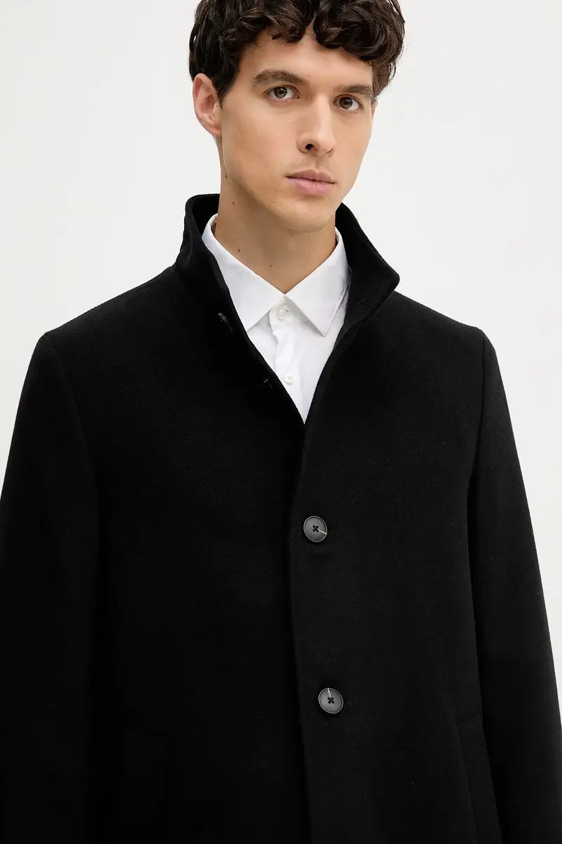 cappotto con lana colore nero 529028871044 miniatura 5