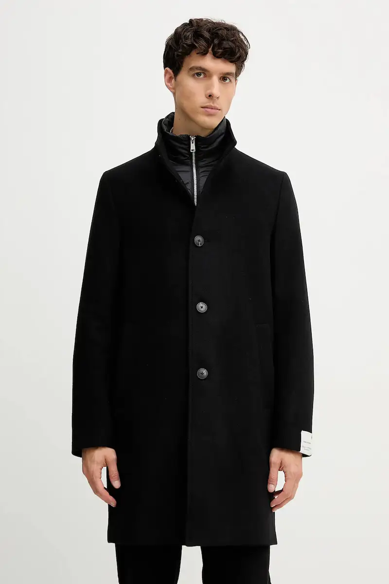 cappotto con lana colore nero 529028871044