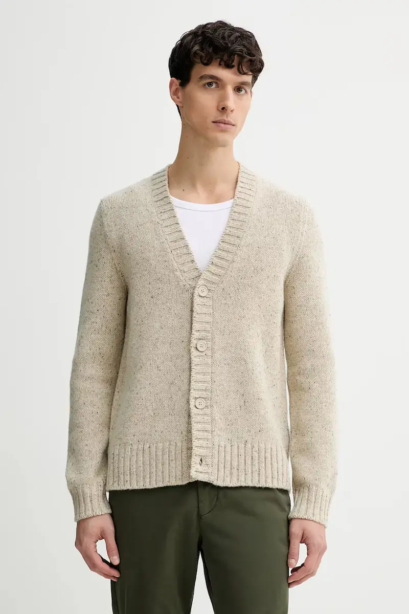 cardigan con lana colore beige 5000007627