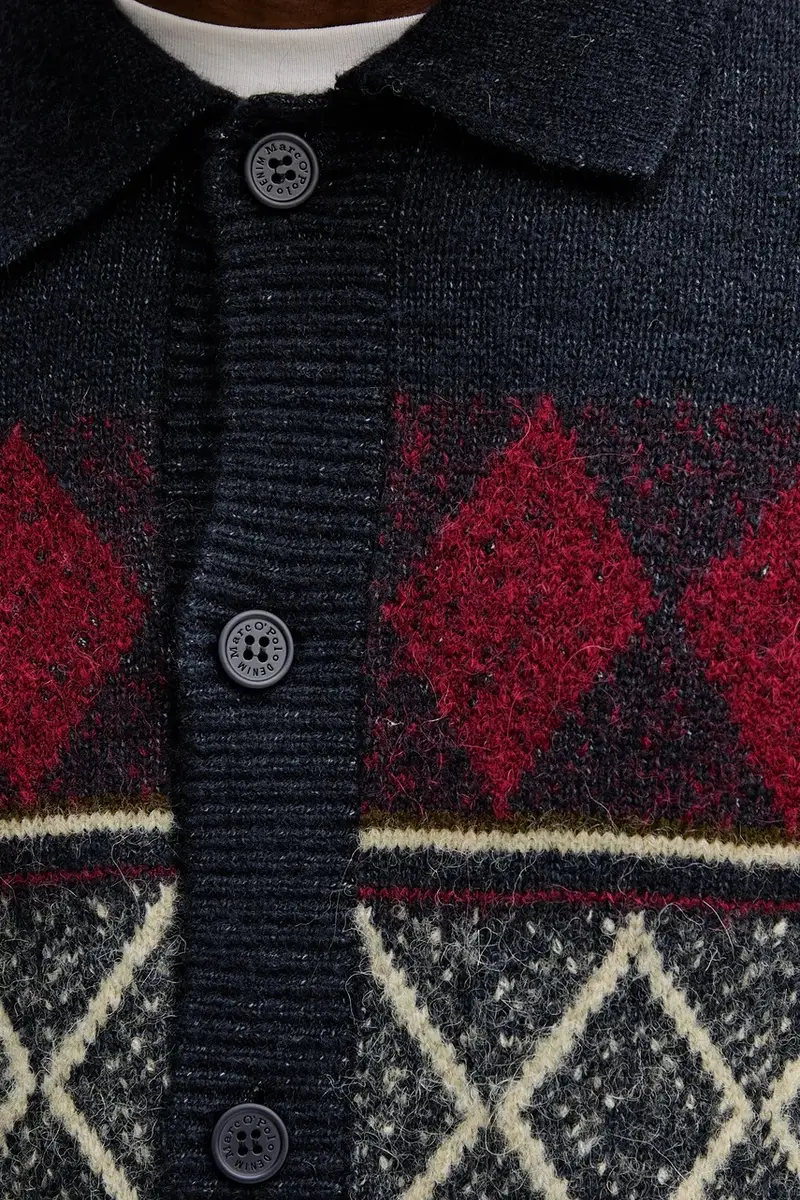 cardigan con lana colore blu navy 5000007330 miniatura 5