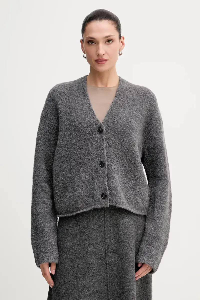 cardigan con lana colore grigio 510610961157