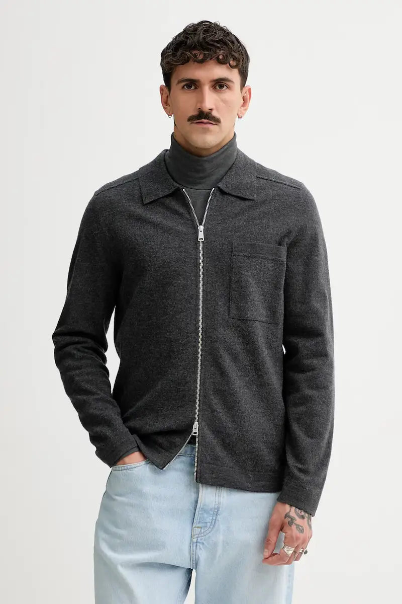 cardigan con lana colore grigio 530515361154