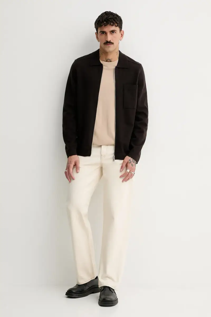 cardigan con lana colore marrone 530515361154 miniatura 2