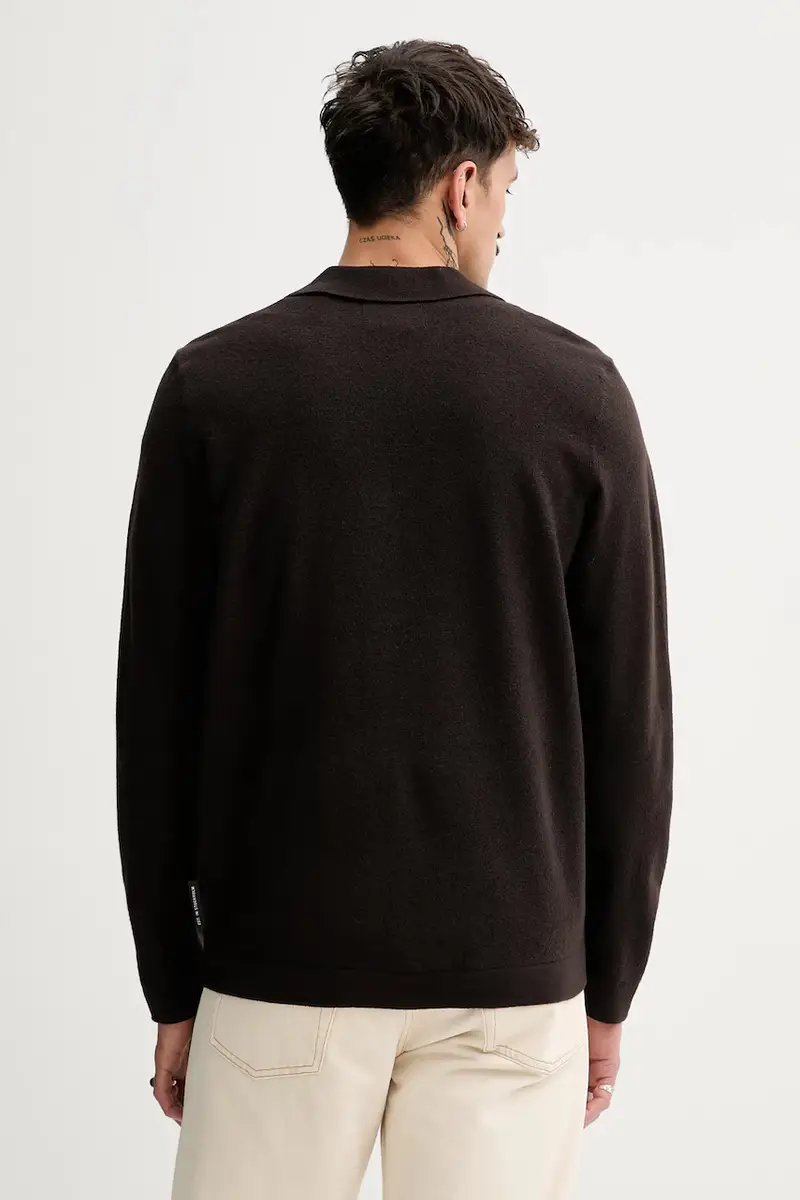 cardigan con lana colore marrone 530515361154 miniatura 3