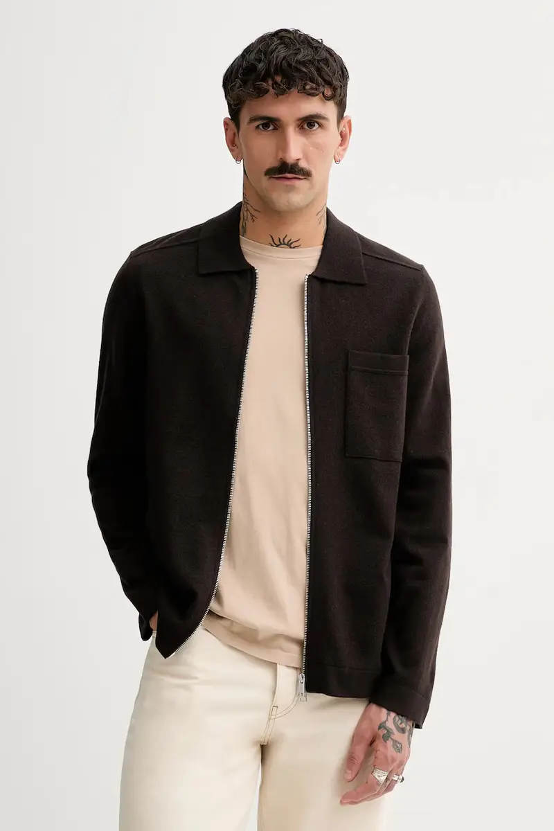 cardigan con lana colore marrone 530515361154