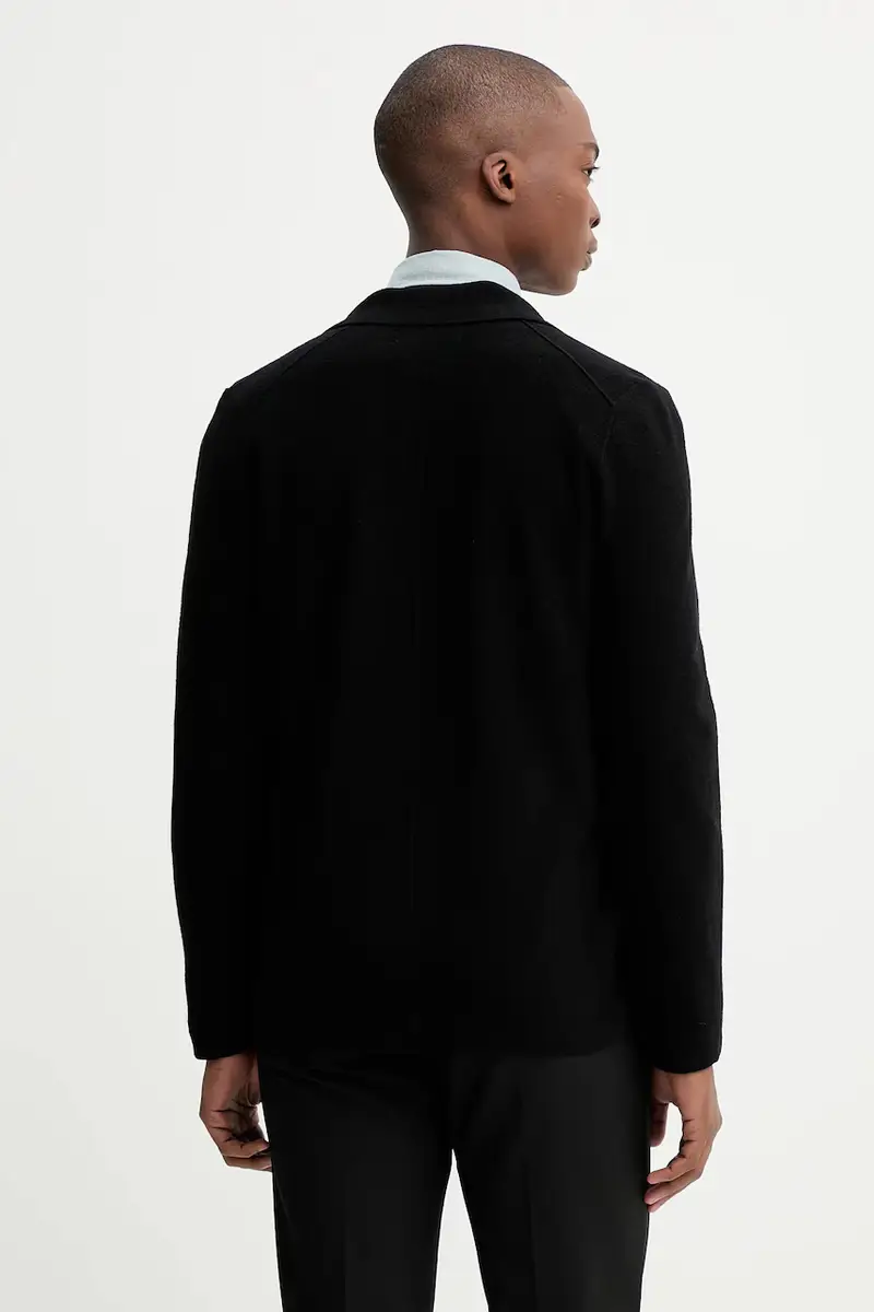 cardigan con lana colore nero 530515361230 miniatura 3