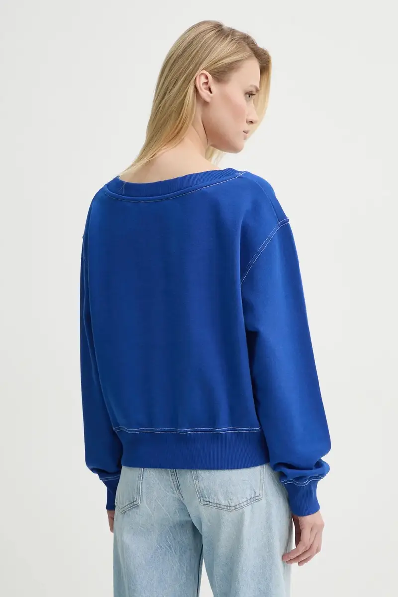 felpa in cotone donna colore blu 502407354067 miniatura 3