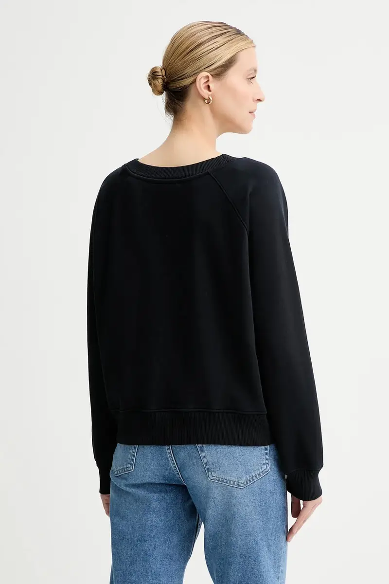 felpa in cotone donna colore blu navy con applicazione 508407354063 miniatura 3