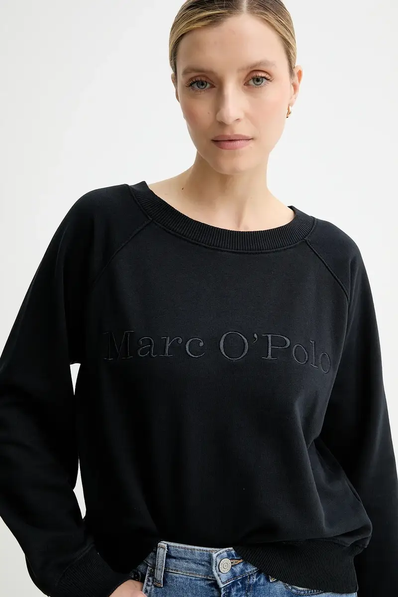 felpa in cotone donna colore blu navy con applicazione 508407354063 miniatura 4