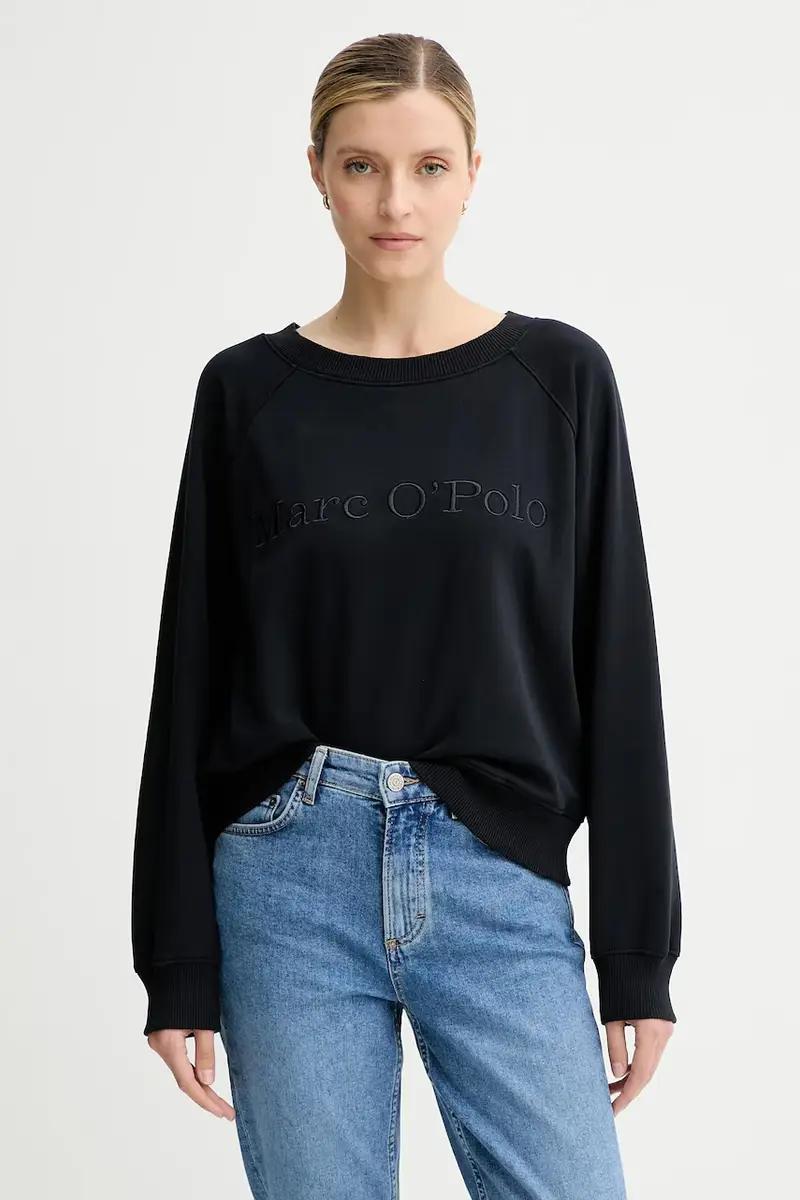 felpa in cotone donna colore blu navy con applicazione 508407354063