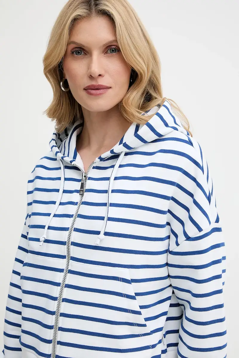 felpa in cotone donna colore blu navy con cappuccio 5000006577 miniatura 4