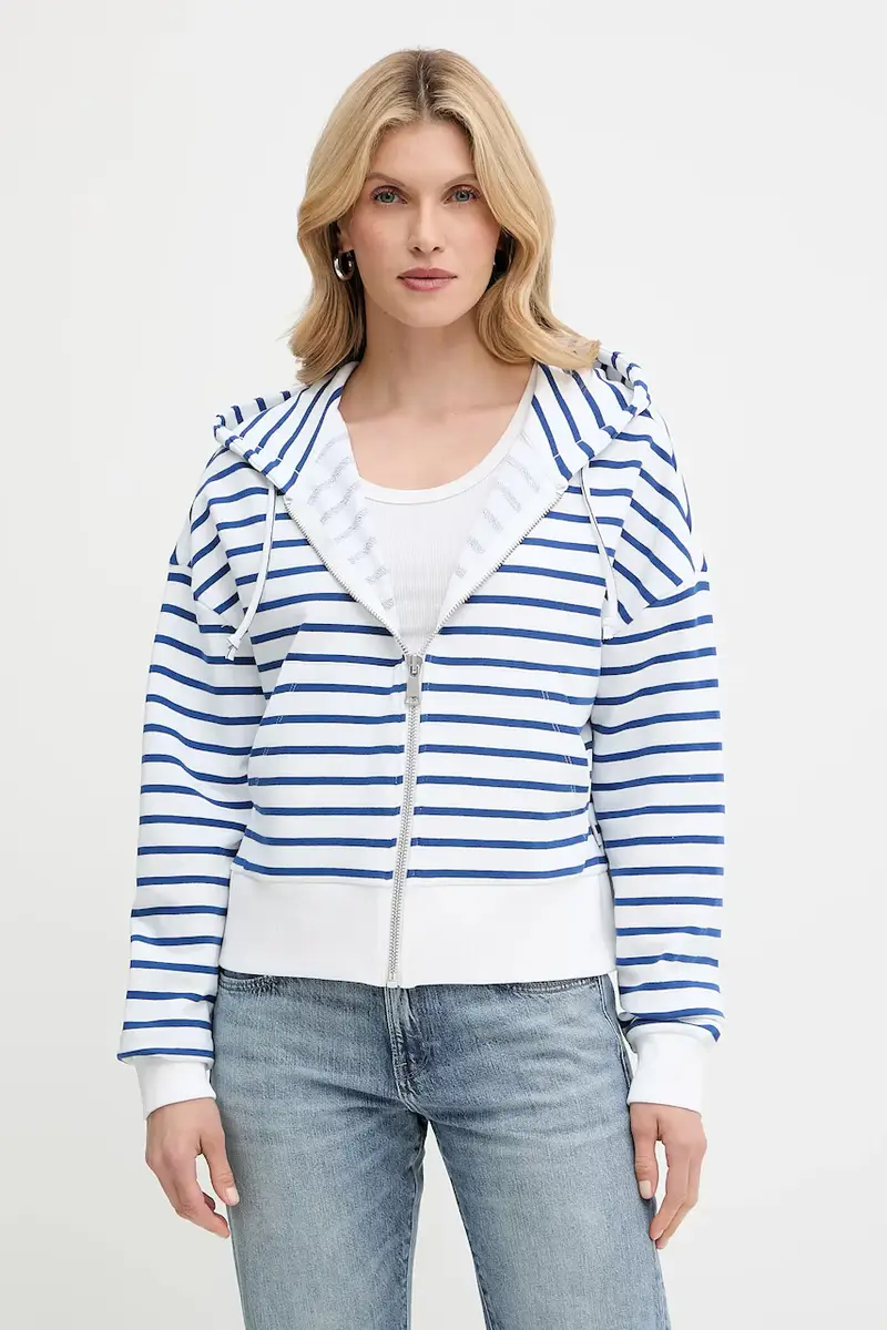 felpa in cotone donna colore blu navy con cappuccio 5000006577