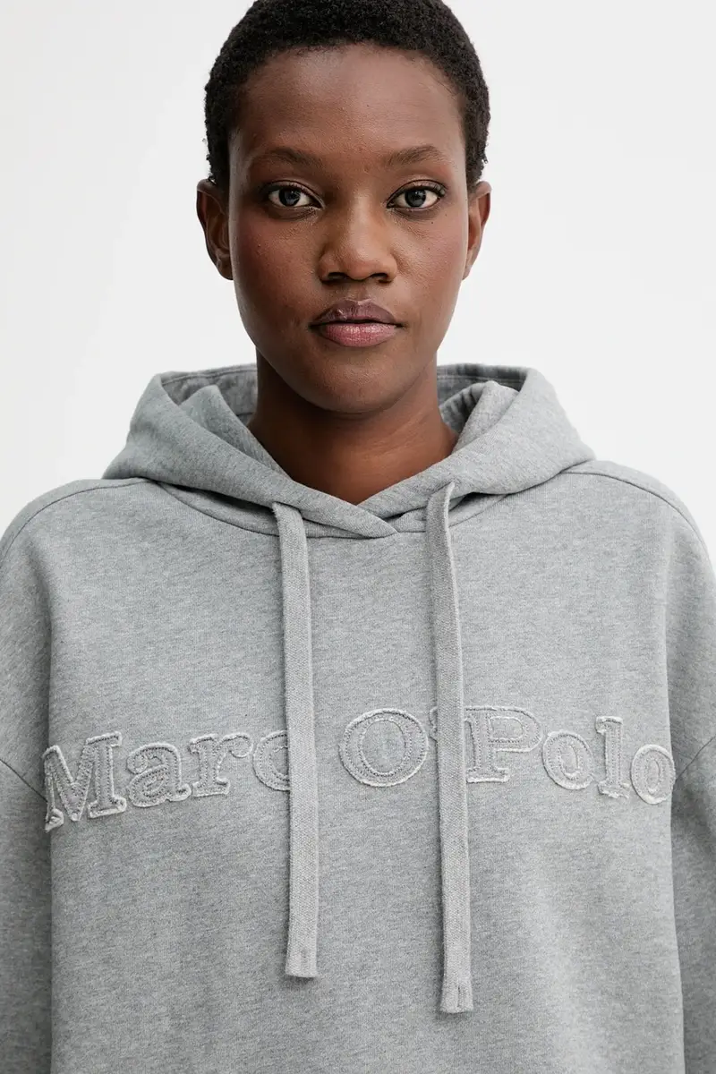 felpa in cotone donna colore grigio con cappuccio 508403054089 miniatura 4