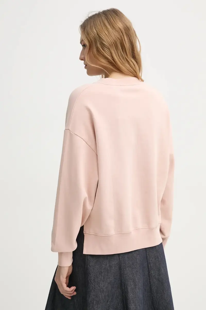 felpa in cotone donna colore rosa con applicazione 502407354033 miniatura 3