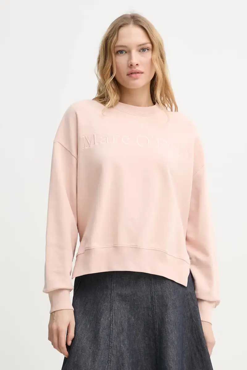 felpa in cotone donna colore rosa con applicazione 502407354033