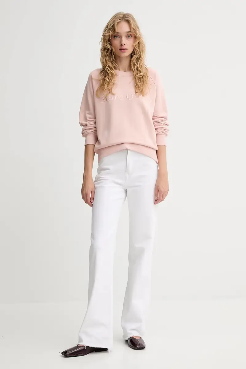 felpa in cotone donna colore rosa con applicazione 508407354063 miniatura 2