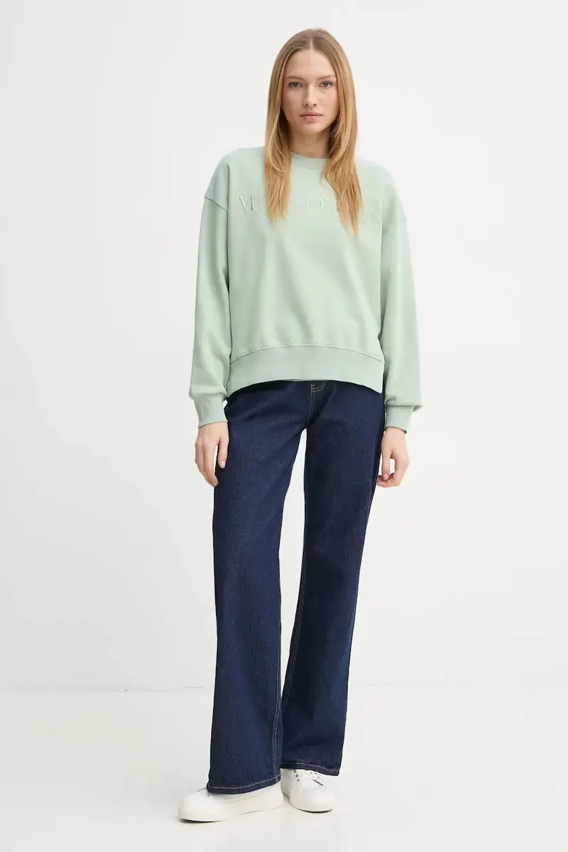 felpa in cotone donna colore verde con applicazione 502407354033 miniatura 2