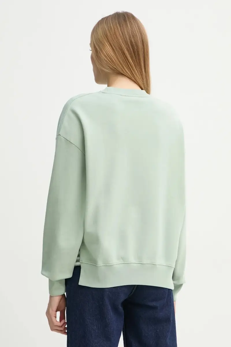 felpa in cotone donna colore verde con applicazione 502407354033 miniatura 3