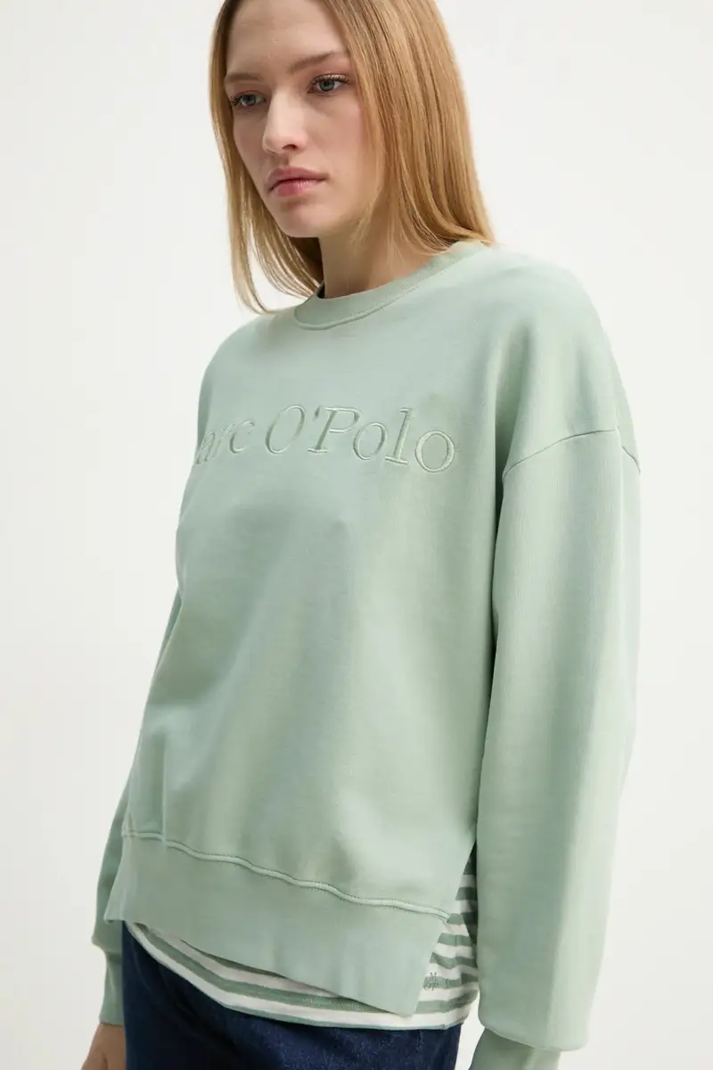 felpa in cotone donna colore verde con applicazione 502407354033 miniatura 4