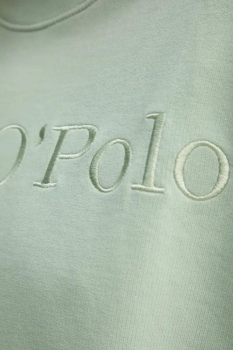 felpa in cotone donna colore verde con applicazione 502407354033 miniatura 5