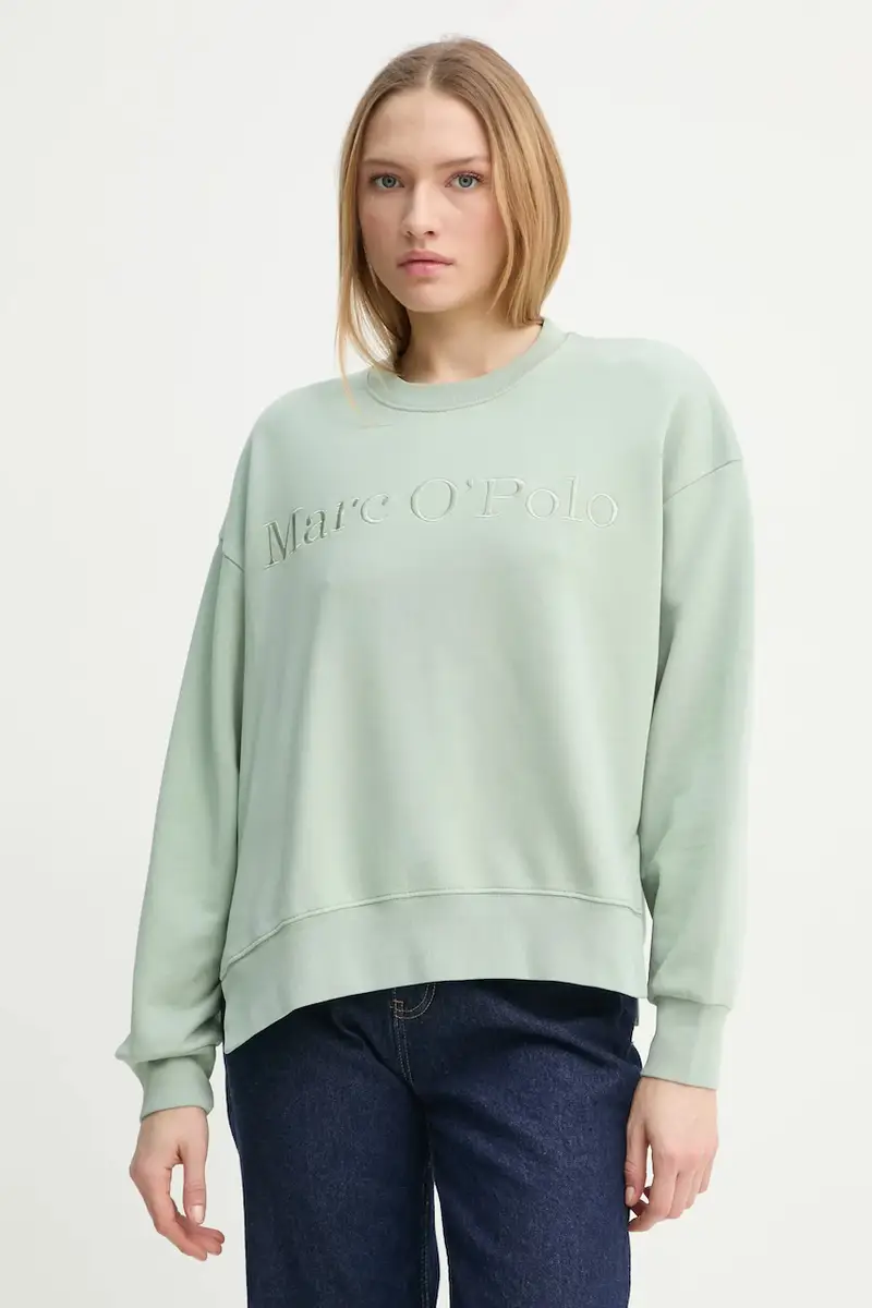 felpa in cotone donna colore verde con applicazione 502407354033