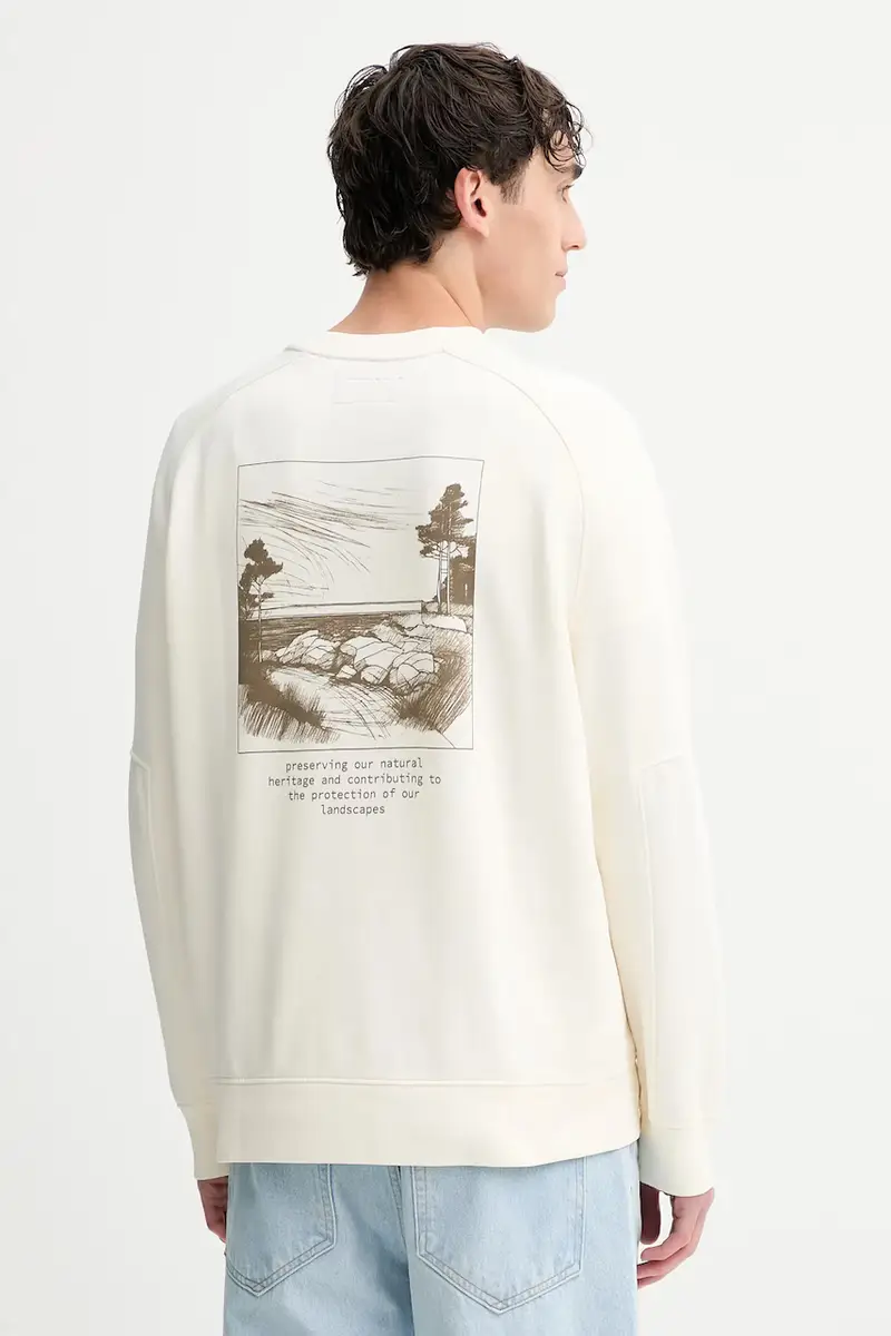 felpa in cotone uomo colore beige 528401054020