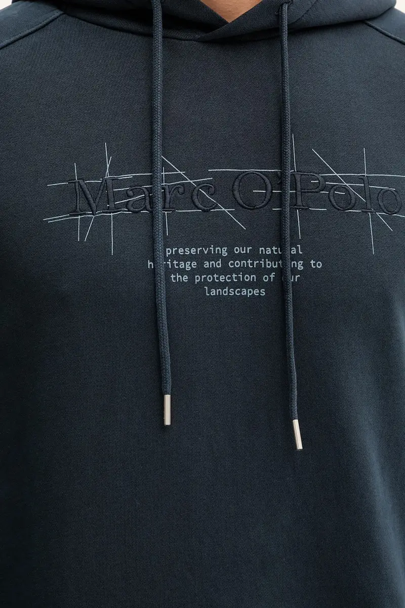 felpa in cotone uomo colore blu navy con cappuccio 528401054078 miniatura 5