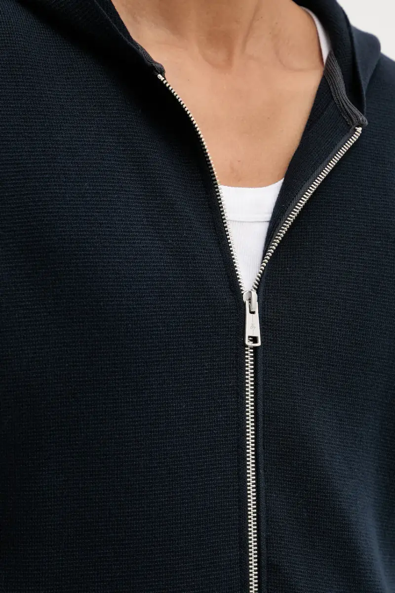 felpa in cotone uomo colore blu navy con cappuccio 528501661206 miniatura 5