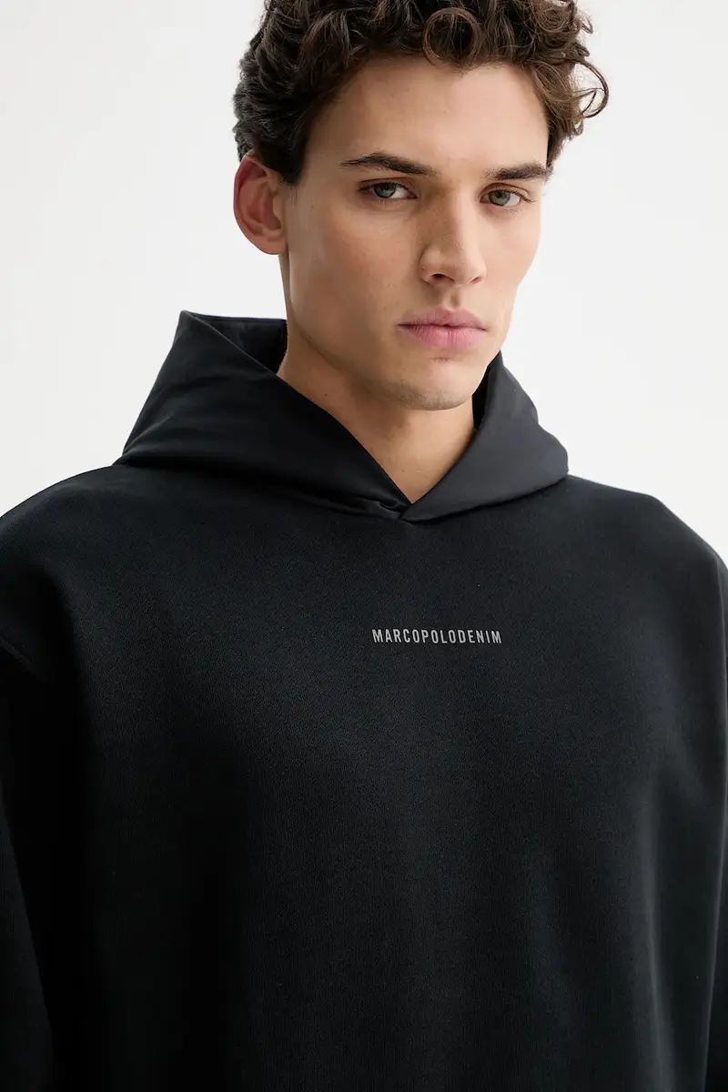 felpa in cotone uomo colore nero con cappuccio 5000007702 miniatura 4