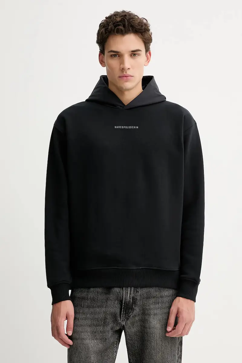 felpa in cotone uomo colore nero con cappuccio 5000007702