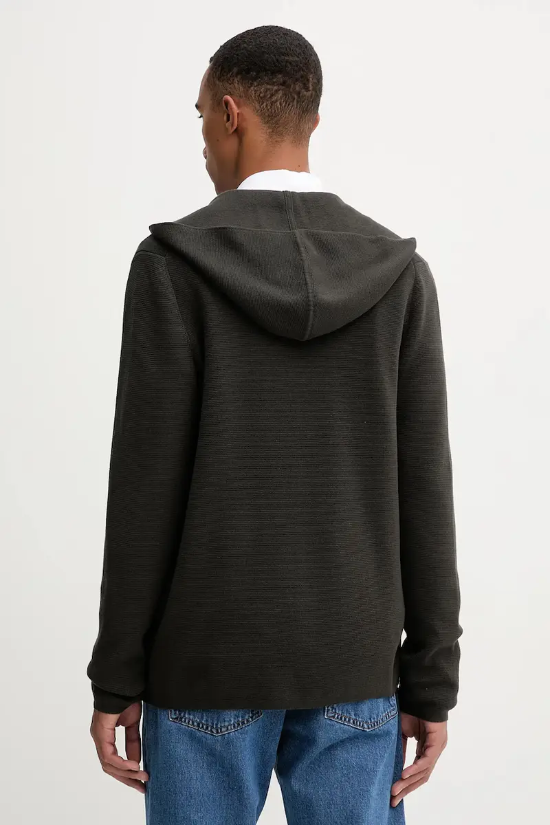 felpa in cotone uomo colore verde con cappuccio 528501661206 miniatura 3