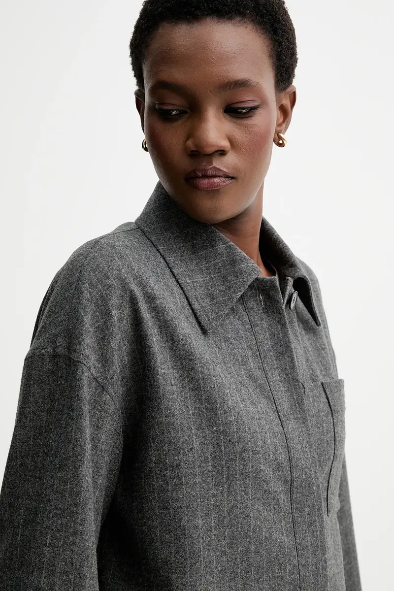 giacca camicia con lana colore grigio 510023774127 miniatura 4