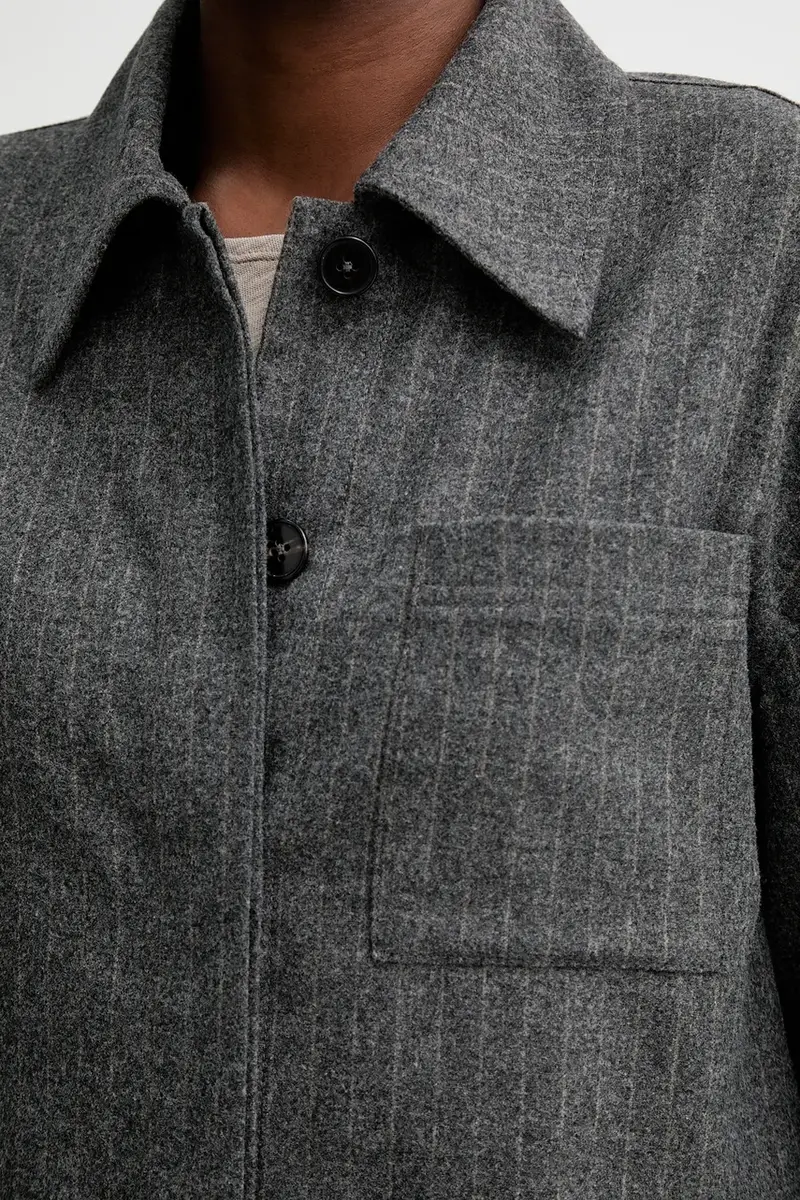 giacca camicia con lana colore grigio 510023774127 miniatura 5