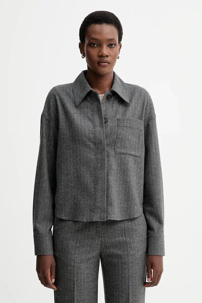 giacca camicia con lana colore grigio 510023774127