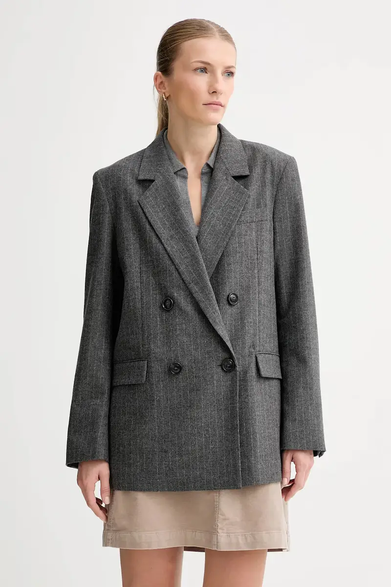 giacca con lana colore grigio 510023780031