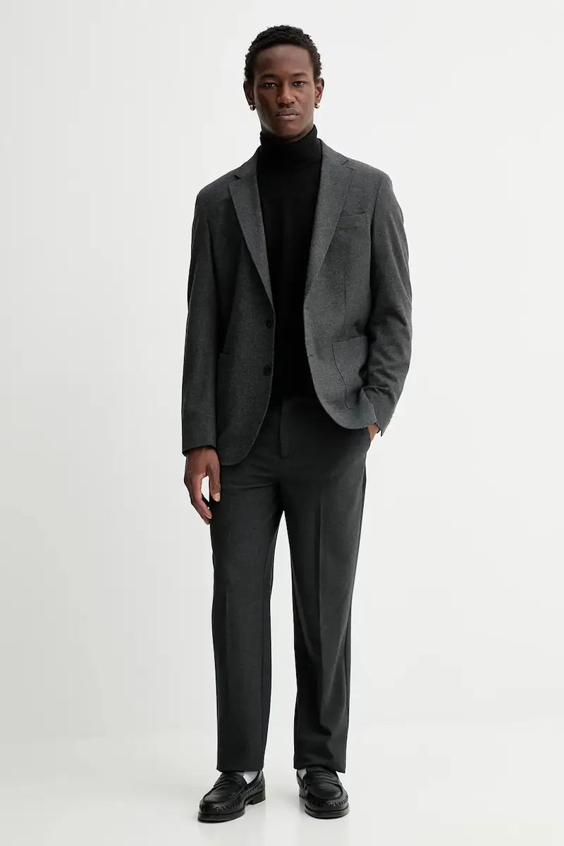 giacca con lana colore grigio 530022180112 miniatura 2