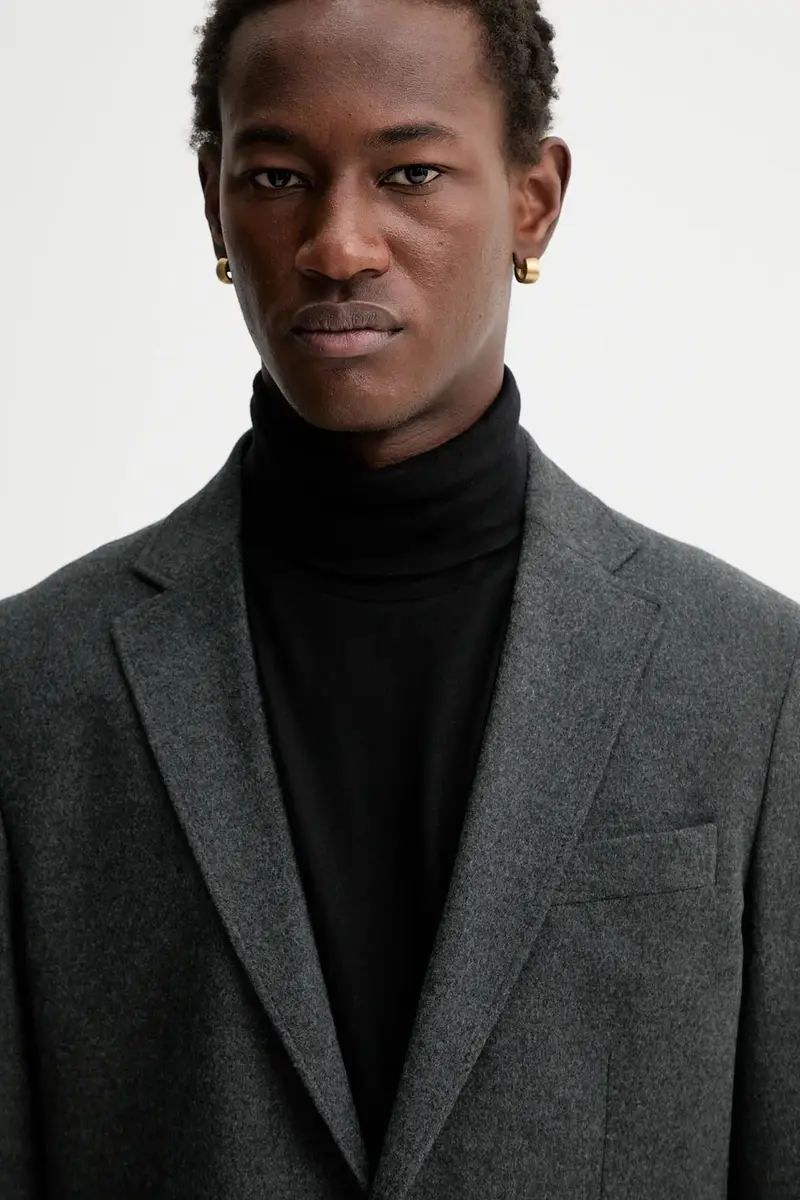 giacca con lana colore grigio 530022180112 miniatura 4