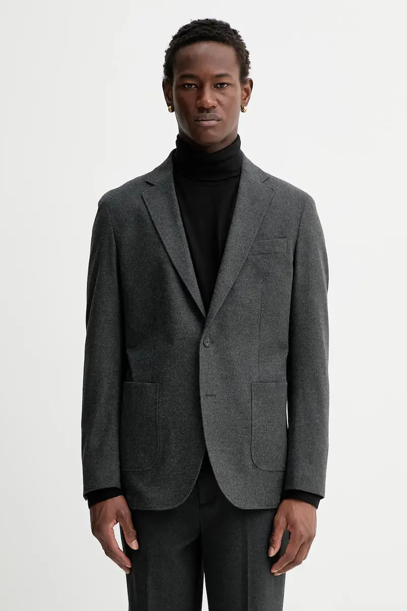 giacca con lana colore grigio 530022180112