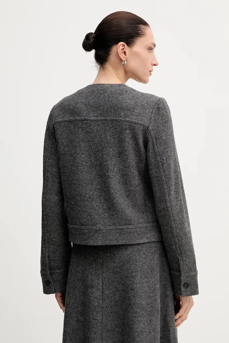 giacca con lana Grigio miniatura 3