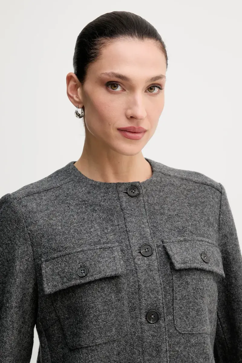 giacca con lana Grigio miniatura 4