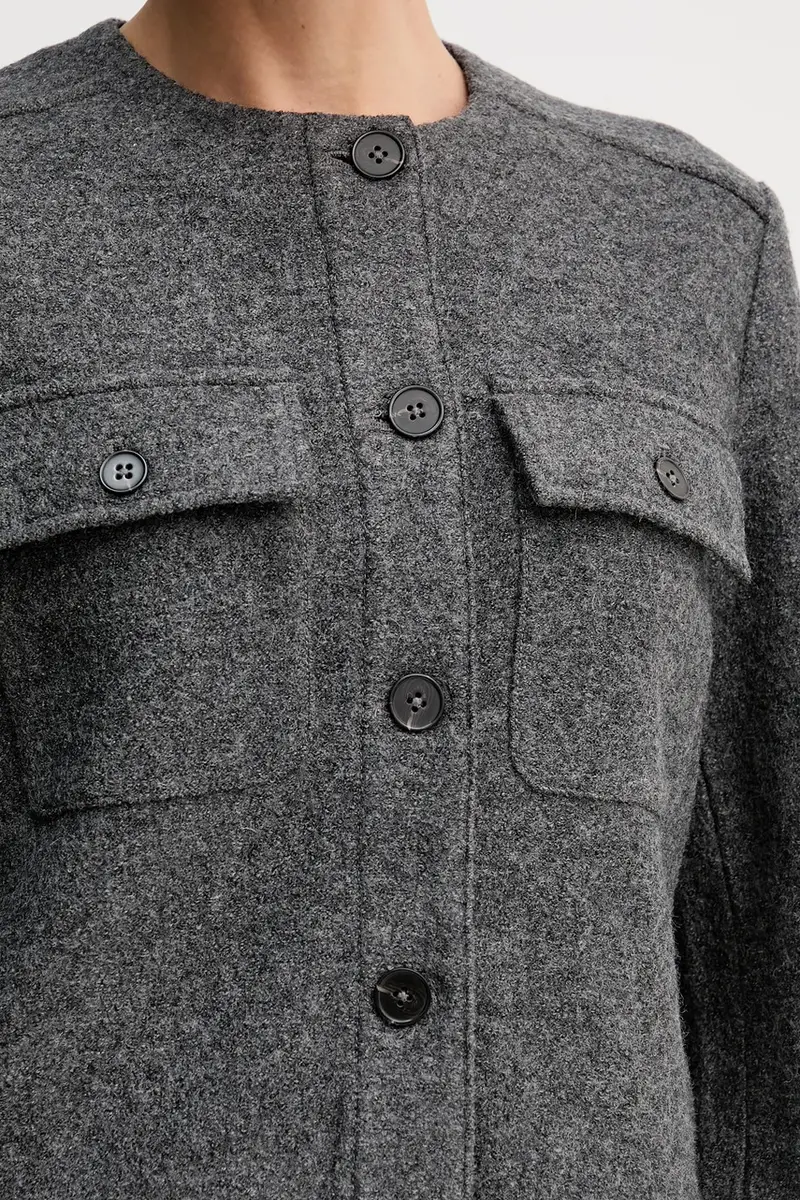 giacca con lana Grigio miniatura 5