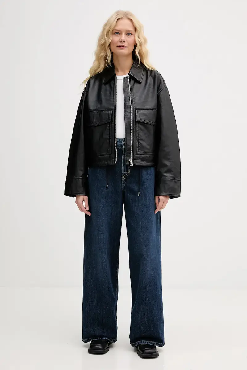 giacca in pelle colore nero 5000007965 miniatura 2