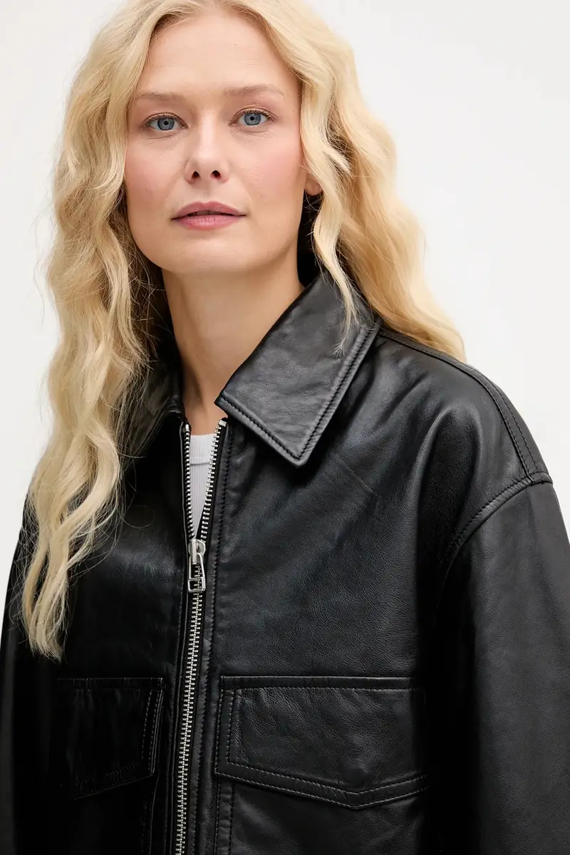 giacca in pelle colore nero 5000007965 miniatura 4