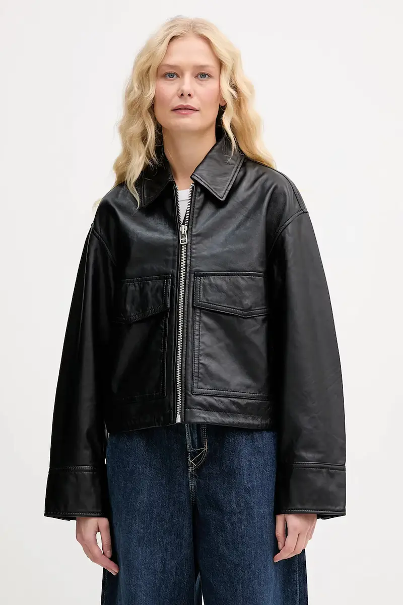 giacca in pelle colore nero 5000007965