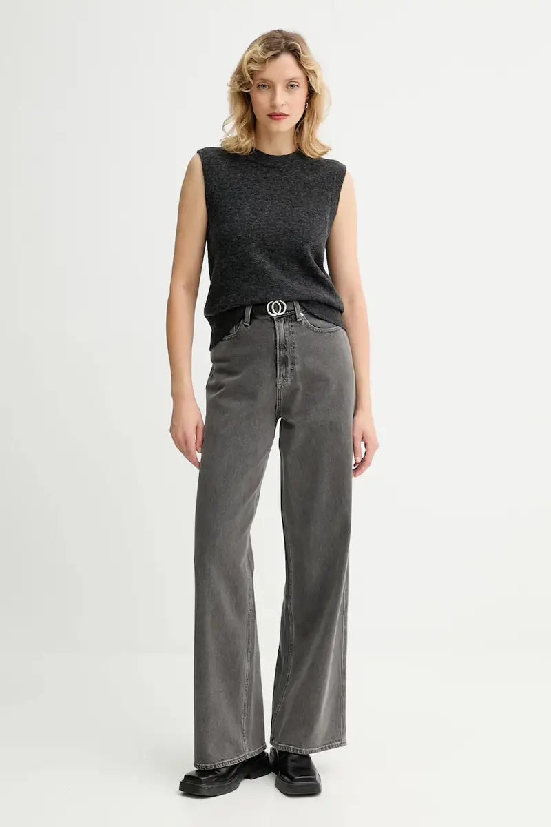 gilè con aggiunta di lana donna colore grigio 5000006924 miniatura 2