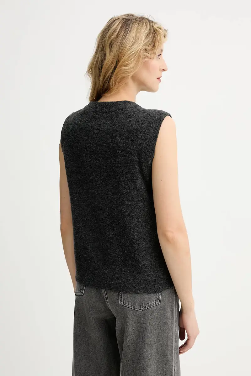 gilè con aggiunta di lana donna colore grigio 5000006924 miniatura 3