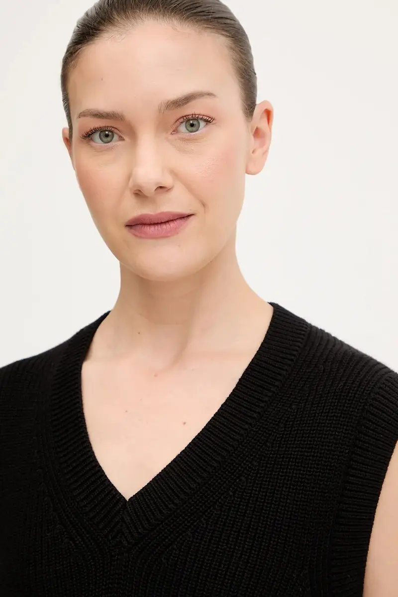 gilè in cotone donna colore nero 5000006679 miniatura 4