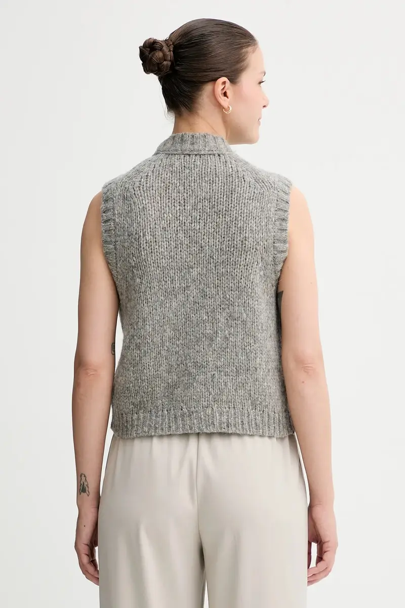 gilè in lana donna colore grigio 5000007307 miniatura 3