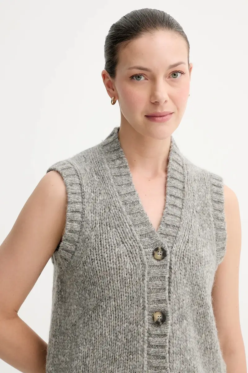 gilè in lana donna colore grigio 5000007307 miniatura 5